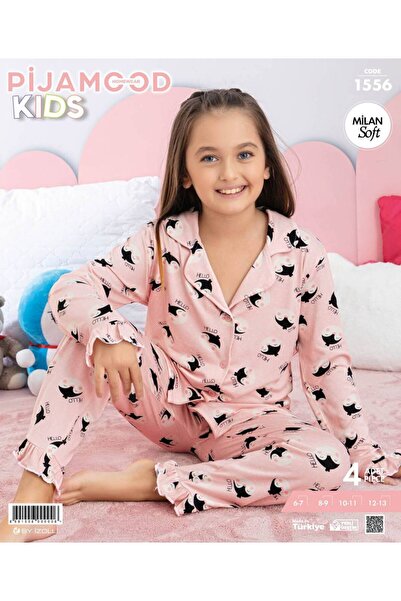 Marka kız pijama takımı çocuk için hello balık