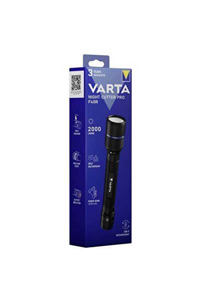 Varta Night Cutter Pro F40R 2000 LÜMEN + POWERBANK İP67 WATER PROF 18922