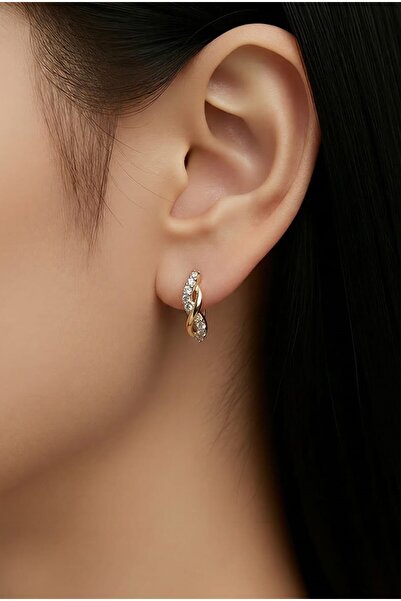 B&T Bujiteri Xuping Jewelry Knitted Patterned Stone Minimalist Earrings