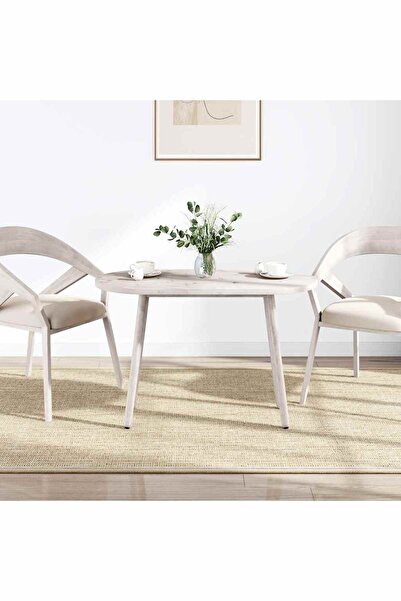 Concept Blat de masă, alb, 110x55x2,5 cm, lemn masiv de pin, oval