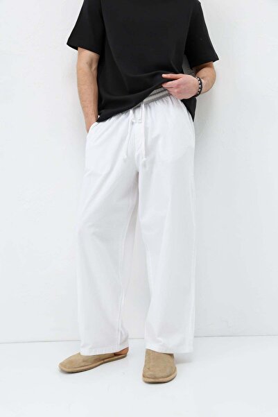 VAMOSCLO Super baggy fit linen trousers ecru