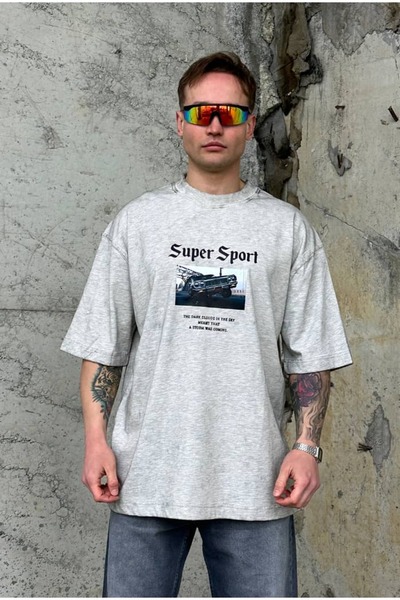 cezstudio Acid Wash Printed Sport T-Shirt