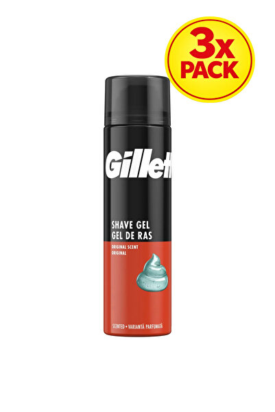 Gillette 3x PACK SHAVING GEL 200ML REGULAR