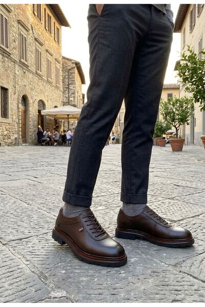 Dropland Brown Men's Casual Genuine Leather Comfortable Shoes Lightweight Ort...