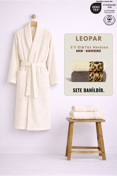 Ellaline 3-Piece Women's Striped Bathrobe Set 100% Cotton Certified + 2-Piece...