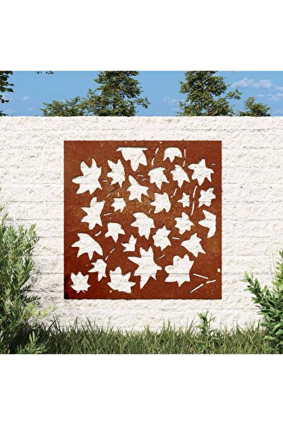 Concept Decorațiune perete grădină, 55x55cm, oțel corten, frunze arțar