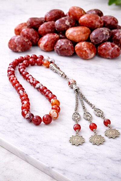 NAMAT Natural aqeeq 10mm 33 count rosary prayerbead for dhikr