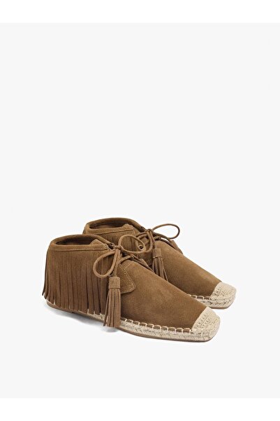PARFOIS Kadın Püskül Detaylı Jüt Deri Ayakkabı