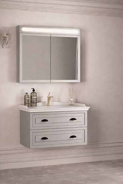 Gold Ban-yom BIANCA 80 MAT ANTRASİT MDF Banyo Mobilyası Seti