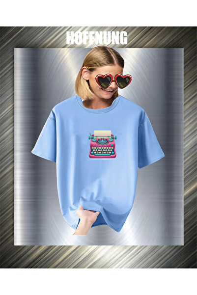 HOFFNUNG Unisex Short Sleeve Round Neck Typewriter Printed Solid Color Tshirt