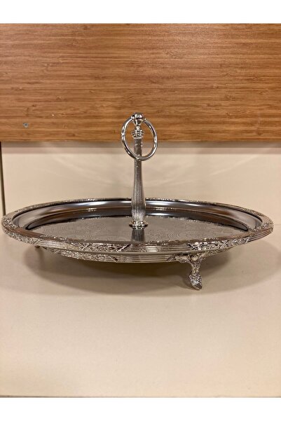 PLUS HOME Presentation Plate Round 30 cm with Casted Edge Frame Stainless Ste...