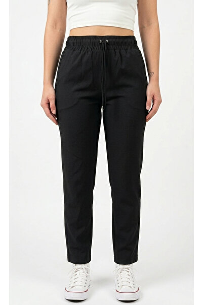 VIM Atelier Women's Casual-Sport Pants with Elastic Waist and Drawstring, Black