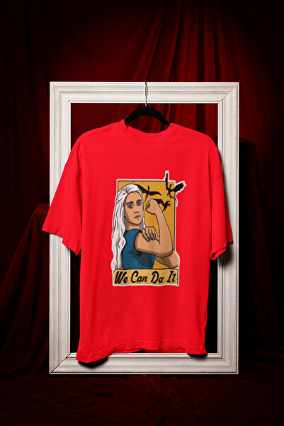 MG We Can Do It Printed Crewneck Pa Cotton Ov Oversized Alip Short Sleeve Uni...