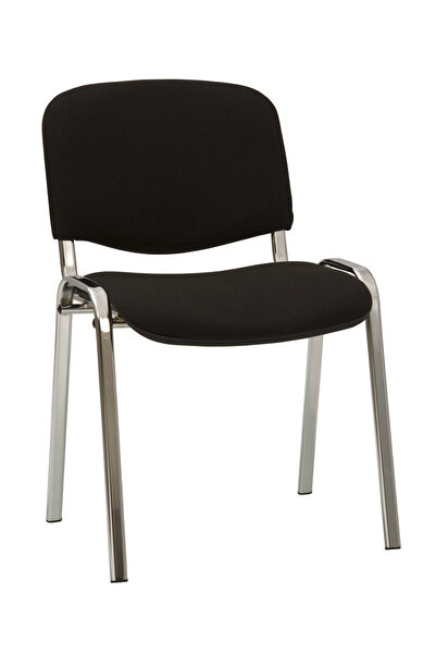 Concept Mobili Καρέκλα επισκέπτη GOA CHROME, μαύρο ύφασμα Cagliari