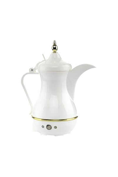 Tradeo Electric Arabic Coffee Dallah Pot 800ml White & Gold, Fast Heating Cof...