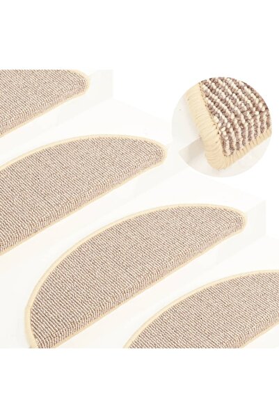 Concept Πατάκια σκαλοπατιών, 15 τεμ., λευκά και καφέ, 65x21x4 cm