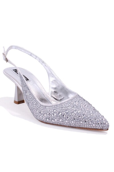 DAGOSTER Dza07-1240A87 Silver Stone 7 cm Stiletto Heel U Evening Dress Women'...