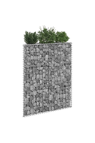 Concept Τραπεζοειδές υπερυψωμένο κρεβάτι συρματοκιβωτίων, 80x20x100 cm, γαλβα...