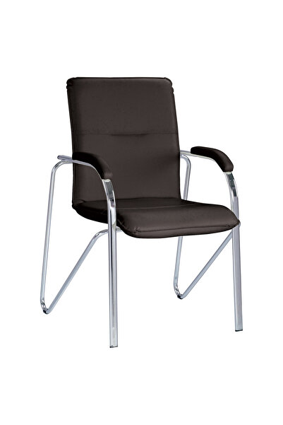 Concept Mobili MULLER Μαλακή καρέκλα επισκέπτη, μαύρο οικολογικό Δερμάτινο