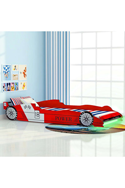 Concept Children's bed racing car, with LED, 90 x 200 cm, red