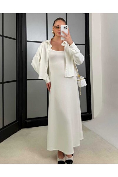 IŞILDA FASHION Modal Cardigan Dress Set