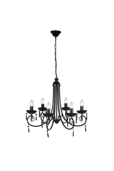 Concept Candelabru elegant cu 6 brațe, Negru