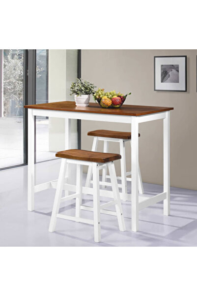 Concept Σετ επίπλων μπαρ, τραπέζι και καρέκλες, 3 τεμάχια, μασίφ ξύλο