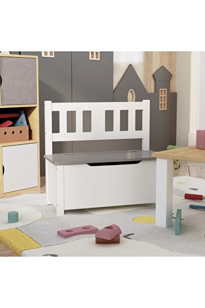 Concept Παιδικός πάγκος αποθήκευσης, λευκό/γκρι, 60x30x55 cm, MDF