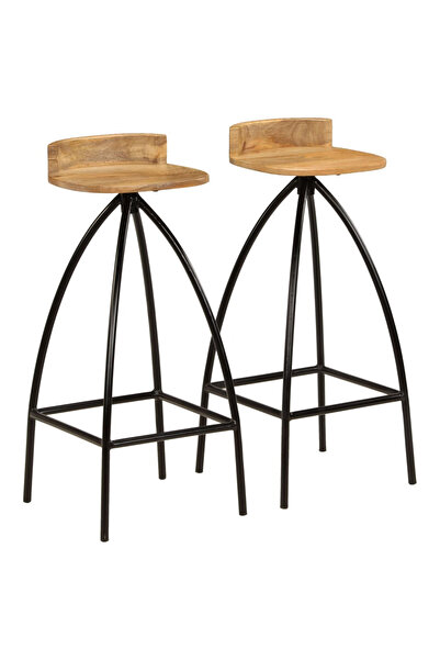 Concept Σκαμπό μπαρ, 2 τεμ., από μασίφ ξύλο μάνγκο