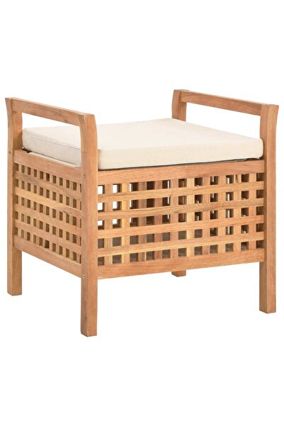 Concept Bancă de depozitare, 49x48x49 cm, lemn masiv de nuc