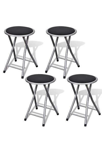 Concept Scaune de bar pliabile, 4 buc., piele ecologică