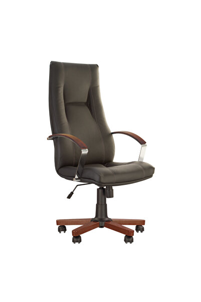 Concept Mobili Scaun directorial KINS WOOD, Negru piele ecologica