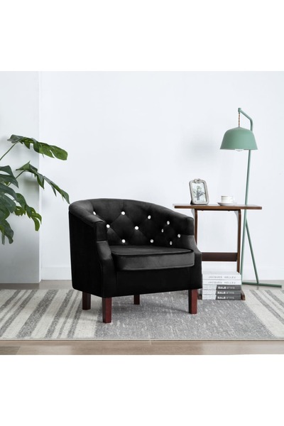 Concept Πολυθρόνα, μαύρη, Βελούδο