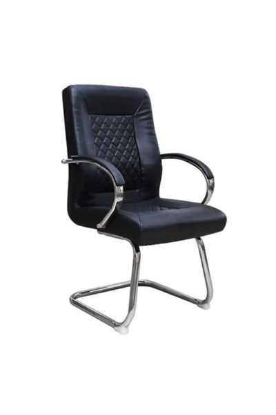 Concept Mobili Scaun conferinta/vizitator MEMOS CF, piele ecologica, negru