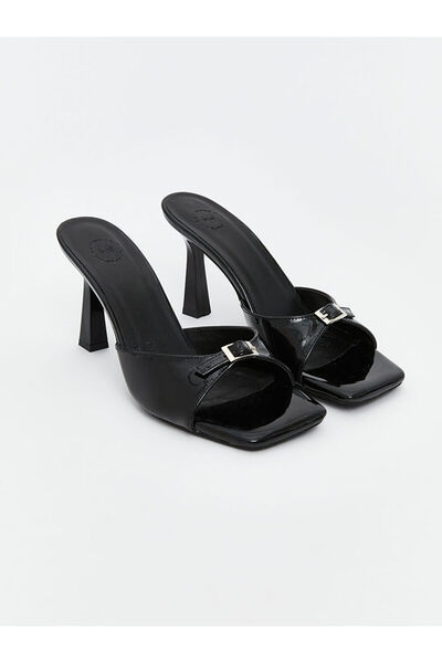 LC Waikiki Black Square Toe Women Heeled Shoes