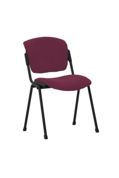 Concept Mobili Καρέκλα επισκέπτη VANNI Μαύρη, Μπορντό ύφασμα Κάλιαρι