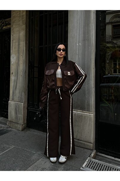 D'RECCY Holden Sports Pants and Jacket Set with Edge Text and Label Detail