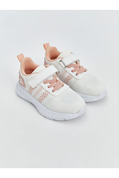 LC Waikiki Ecru Laced and Velcro Girls' Sneakers