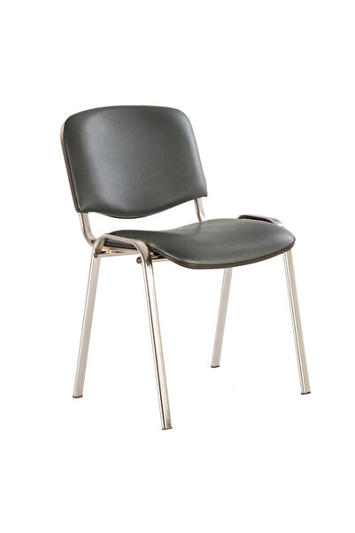 Concept Mobili Καρέκλα επισκέπτη GOA CHROME, Γκρι οικολογικό Δερμάτινο