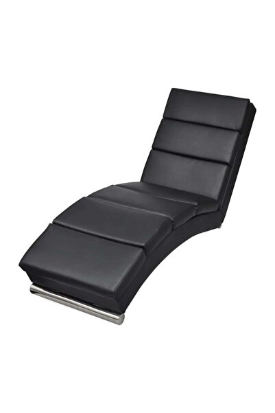 Concept Σεζλόνγκ, μαύρο, οικολογικό Δερμάτινο