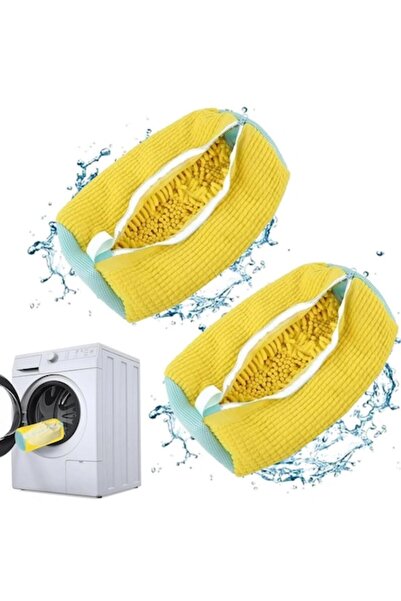 Trendily Чанта за пране на обувки, жълта, за пералня, със скрит цип