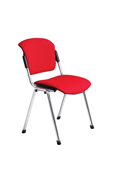 Concept Mobili Καρέκλα επισκέπτη VANNI Χρώμιο, Κόκκινο ύφασμα Cagliari