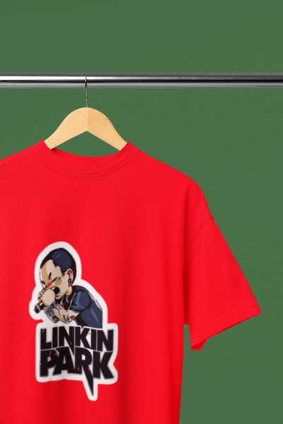 MG Linkin Park Printed Crewneck Pa Cotton Ov Oversized Alip Short Sleeve Unis...