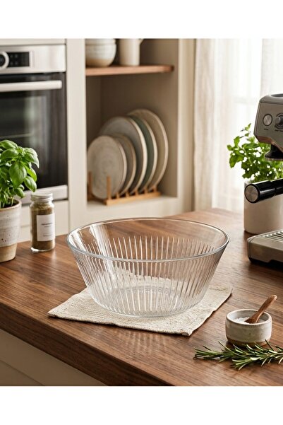 Paşabahçe 1 Adet Frezya 17 cm Çizgili 2650 cc Salata & Karıştırma Tabak & Kasesi