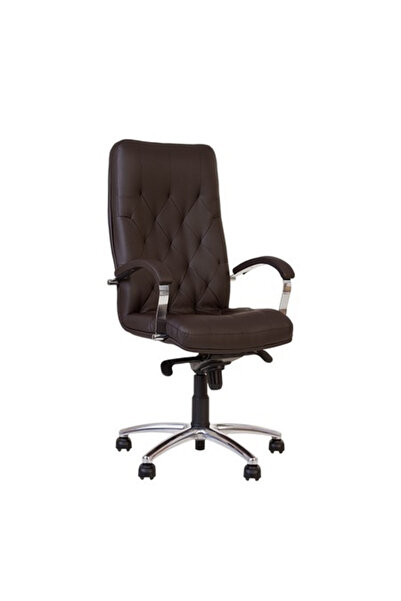 Concept Mobili HAVANA STEEL CHROME office chair, Multiblock mechanism, Dark b...
