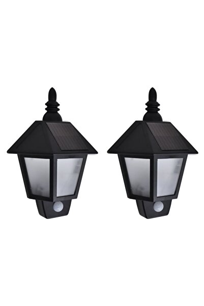 Concept Lămpi solare de perete cu senzor de mișcare, 2 buc., negru