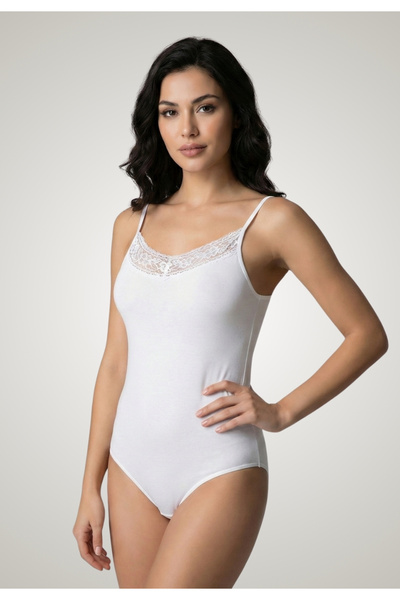 NBB Women's lace bodysuit, White