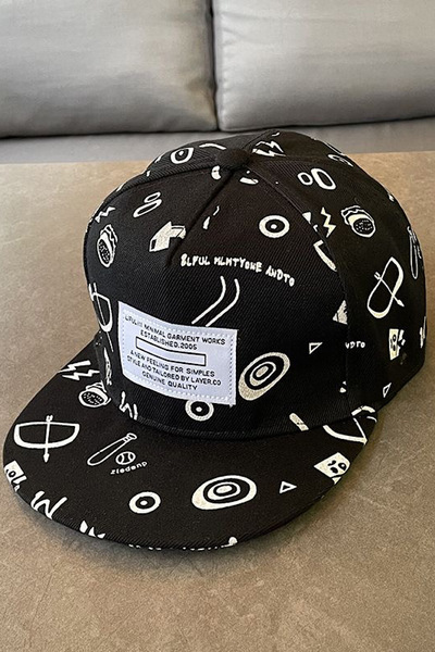 Giraffe Hip Hop Snapback Cap Şapka Siyah Unisex Erkek/Kadın (Arkası Ayarlamalı)