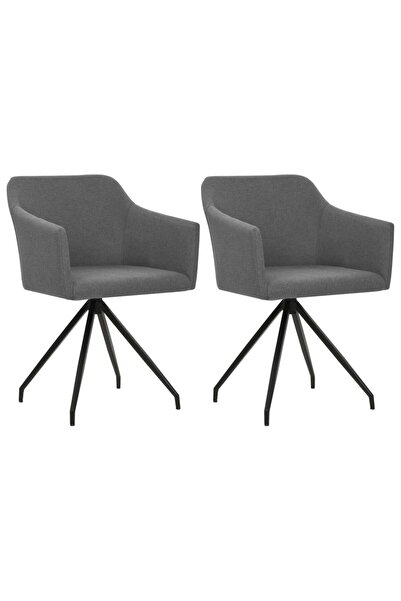 Concept Scaune de bucătărie pivotante, 2 buc., gri deschis, textil