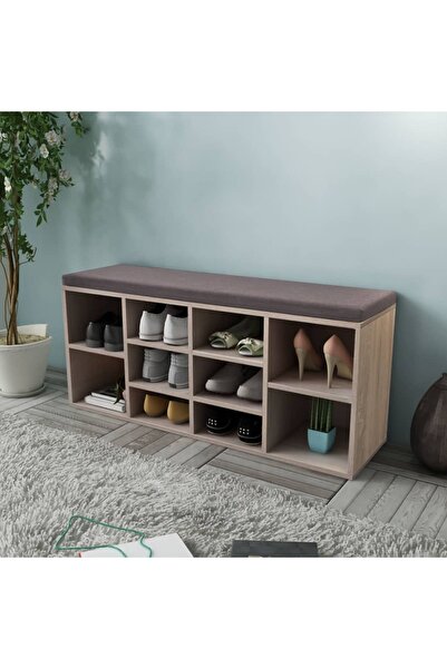 Concept 242555 Shoe Storage Bench 10 Compartments Oak Colour